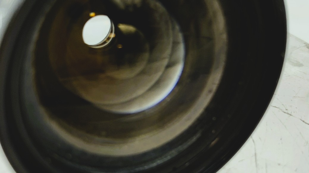 Looking through the rear element of the Cosmicar lens